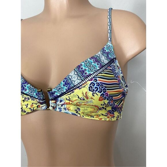 New. Nanette Lapore gold and blue dragon bikini. Small. - Picture 3 of 9